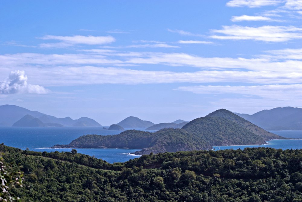 Looking north-east from St. Thomas toward the outer Virgin Islands
